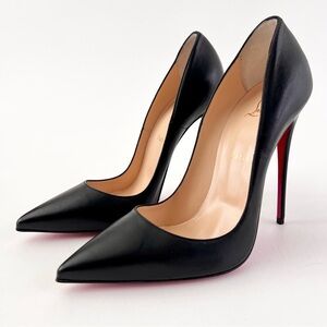CHRISTIAN LOUBOUTIN | So Kate 120 Black Leather Pointed Pumps Stilettos EU 40.5